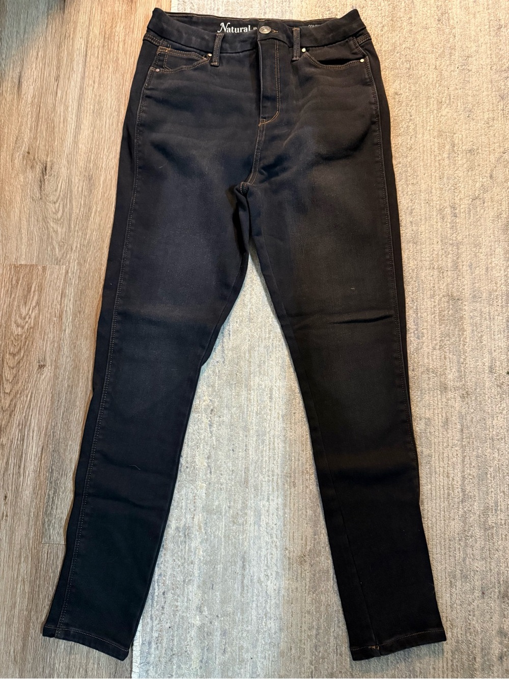 Natural Reflections Black Skinny Fleece Lined Jeans
